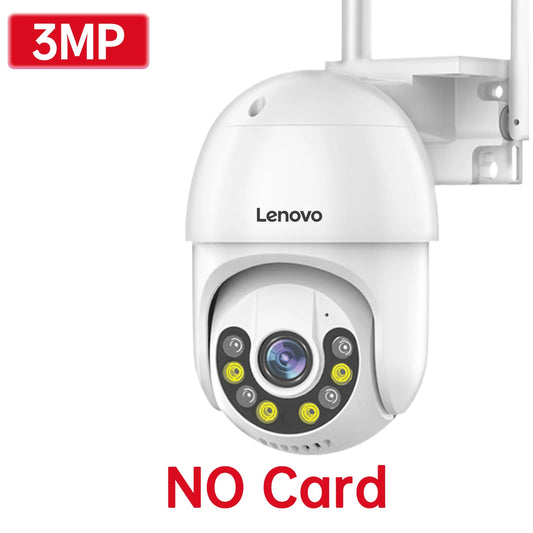 Lenovo 3MP/5MP PTZ Wi-Fi IP Camera with Audio, CCTV Surveillance, Smart Home Integration, Outdoor Use, 4X Digital Zoom, Color Night Vision, and Waterproof Design