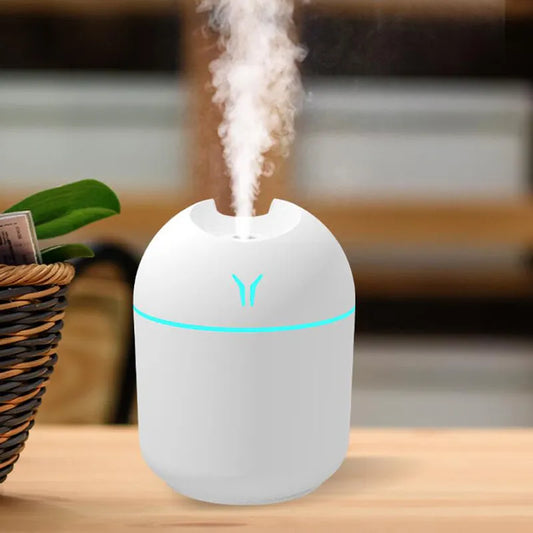 "250ML USB Mini Aroma Essential Oil Diffuser - Ultrasonic Humidifier with LED Color Lamp for Home & Car"